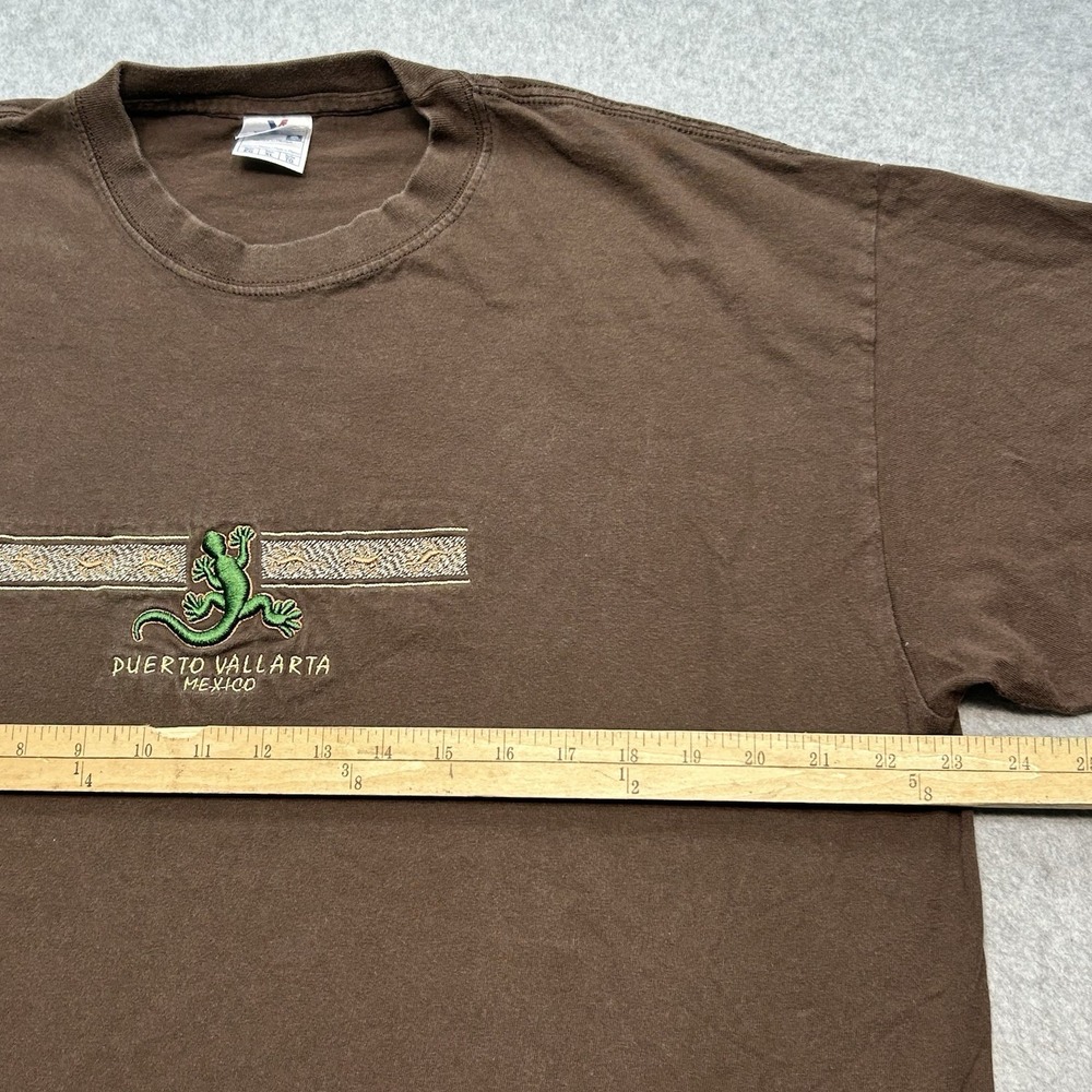 VTG Puerto Vallarta‎ Mexico Iguana Men's T-Shirt Size XL Embroidered Graphic - Picture 5 of 5